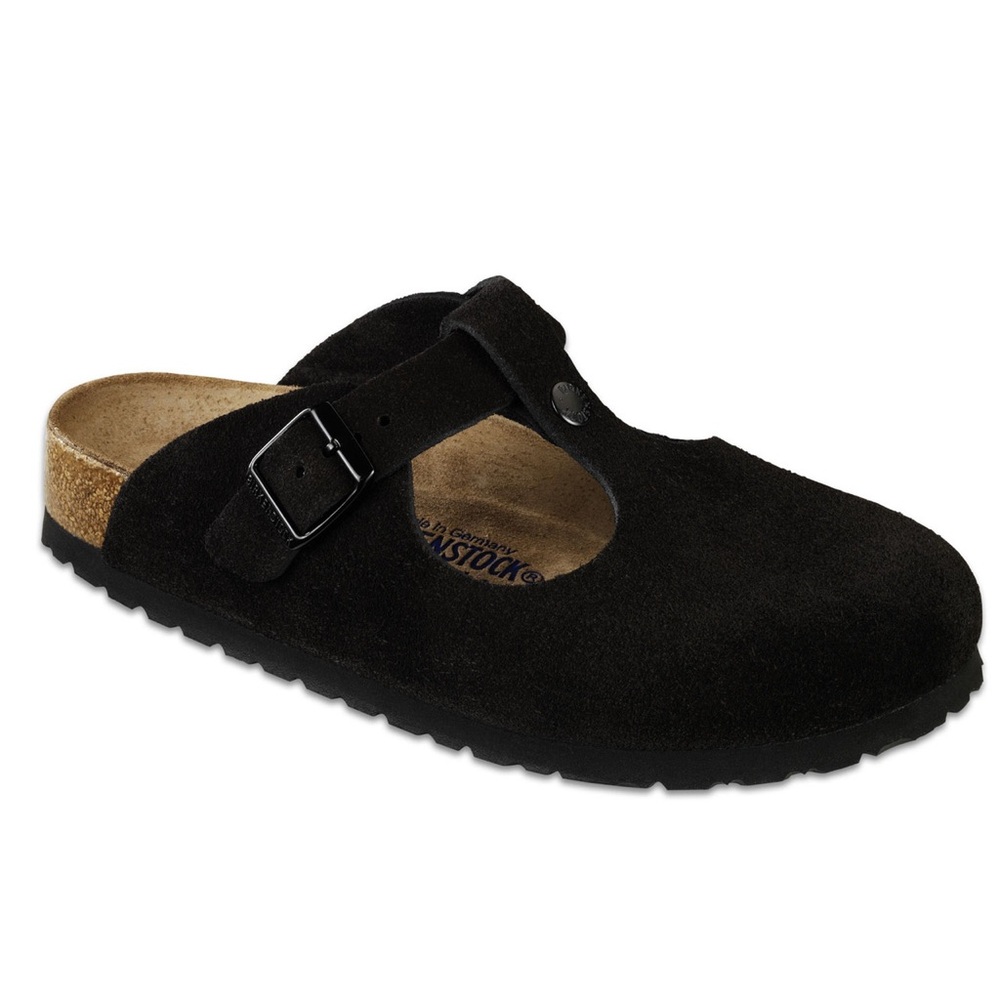 Black Suede Birkenstock Bern Sandal with Buckle - Sz 38 - New - Never Worn